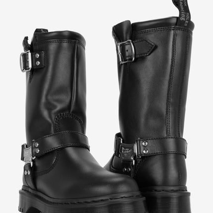 Dr. Martens Anistone Hi Leather Biker Boots - Black