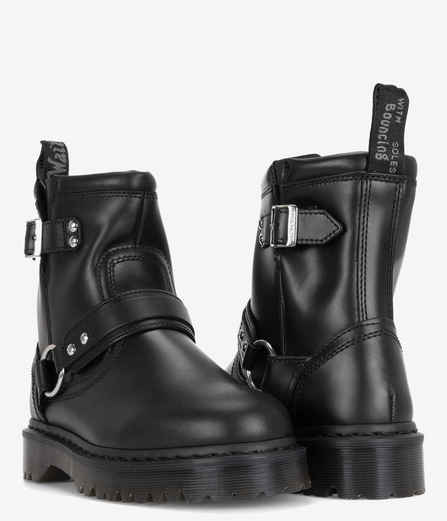 Dr. Martens Anistone Harness Leather Boots - Black