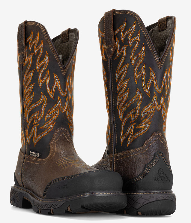 Rocky IronHawk Composite Toe Western Boot - Tobacco