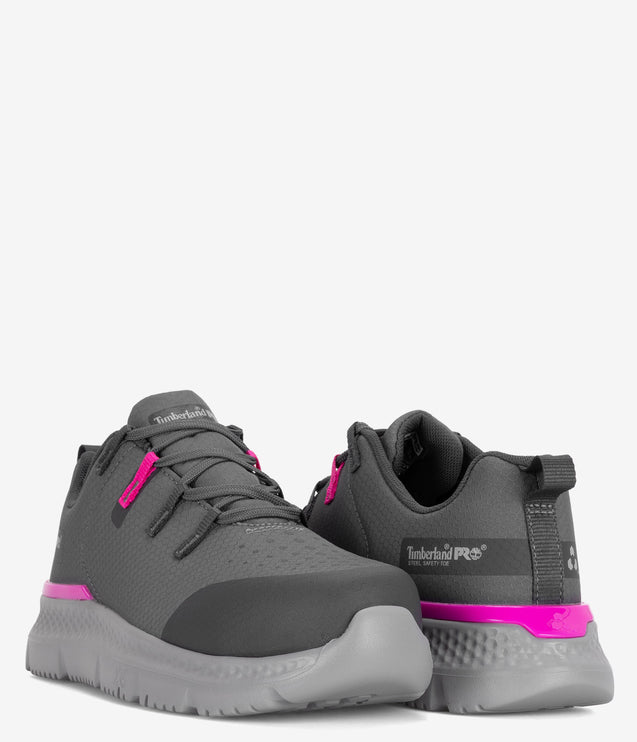 Timberland PRO Intercept Steel Toe Work Shoe - Grey/Pink