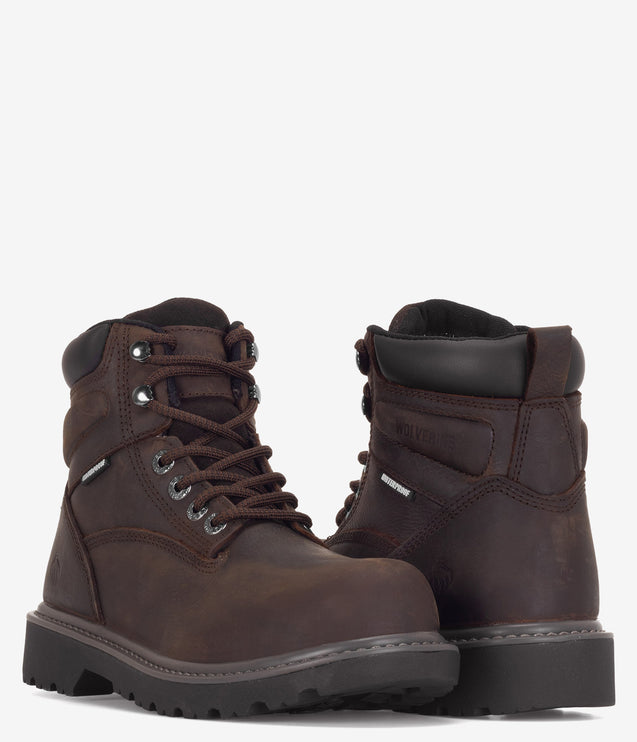 Wolverine Floorhand 6" Safety Toe Waterproof Boot - Dark Brown