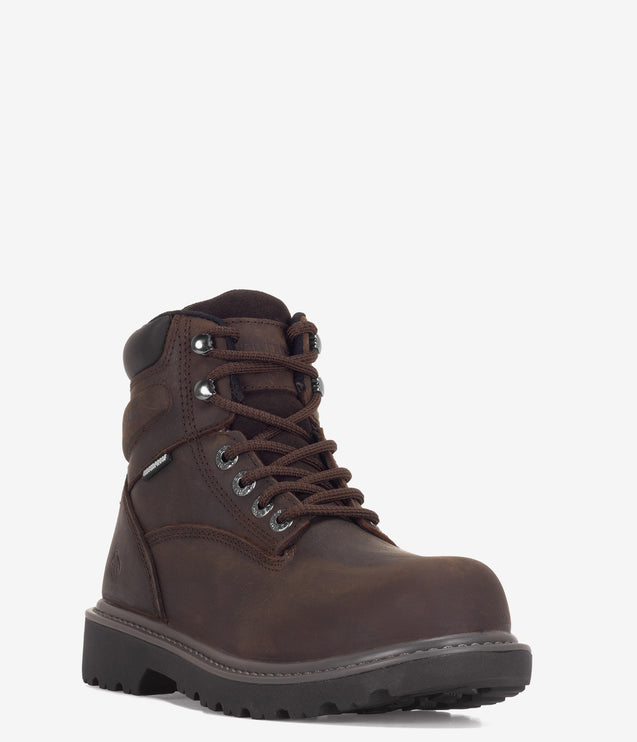 Wolverine Floorhand 6" Safety Toe Waterproof Boot - Dark Brown