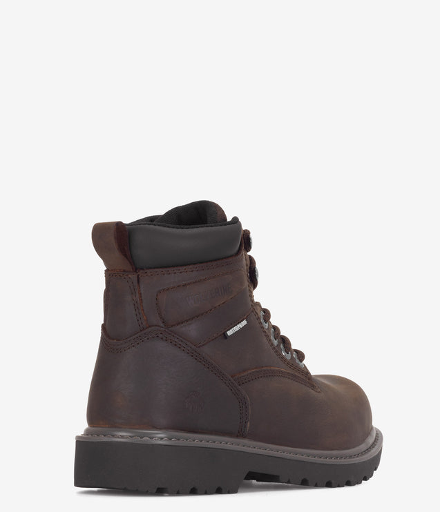Wolverine Floorhand 6" Safety Toe Waterproof Boot - Dark Brown