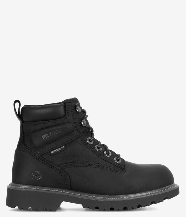 Wolverine Floorhand 6" Safety Toe Waterproof Boot - Black