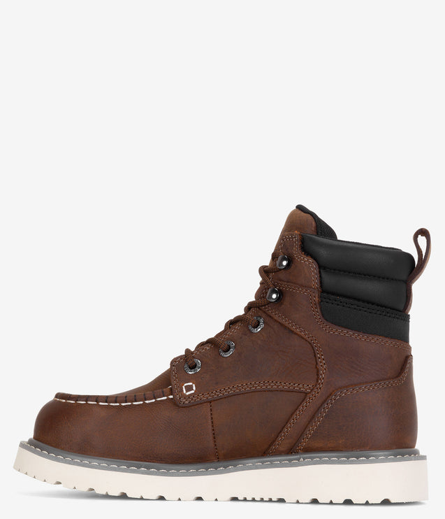 Wolverine Trade Wedge 6" Moc-Toe Steel Toe Waterproof Work Boot - Sudan Brown