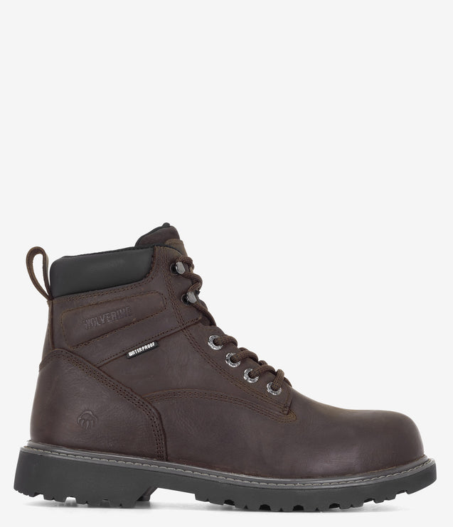 Wolverine Floorhand Steel Toe 6" Waterproof Boot - Dark Brown