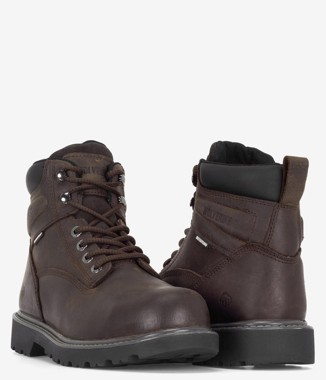 Wolverine Floorhand Steel Toe 6" Waterproof Boot - Dark Brown