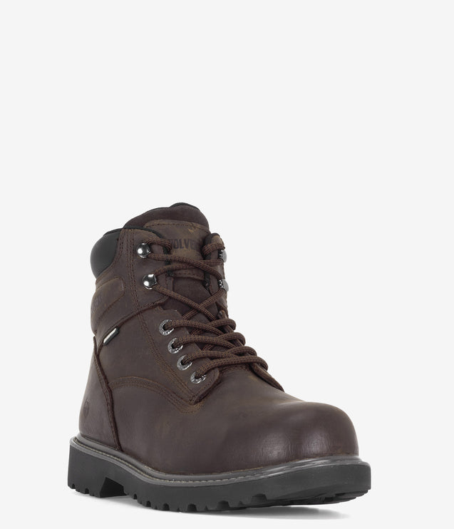 Wolverine Floorhand Steel Toe 6" Waterproof Boot - Dark Brown