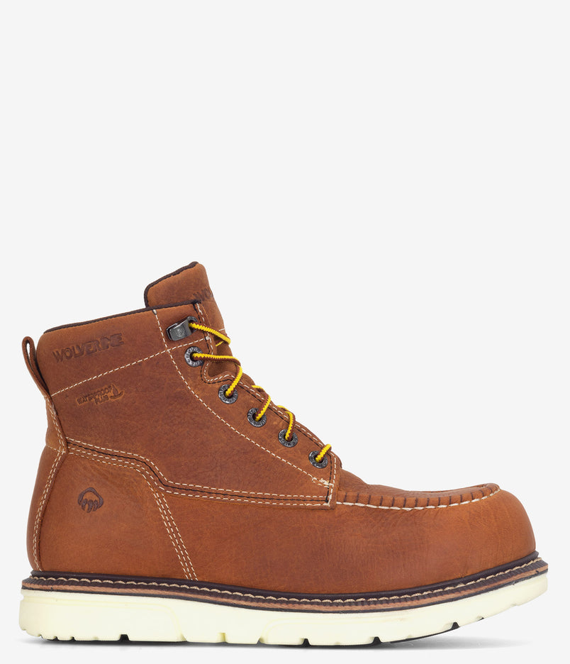 Wolverine I-90 Durashocks Moc-Toe CarbonMax 6" WP Work Boot - Tan