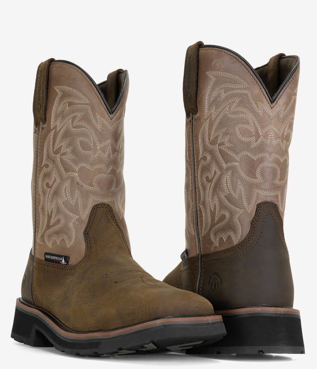 Wolverine Rancher Waterproof Steel Toe Work Wellington - Dark Taupe
