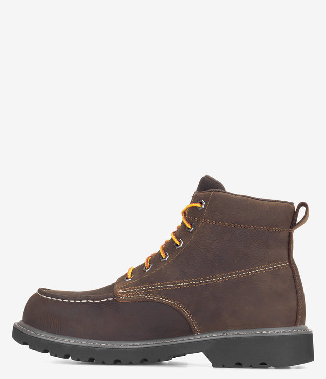 Wolverine Floorhand Moc-Toe 6" Steel Toe Waterproof Work Boot - Dark Coffee