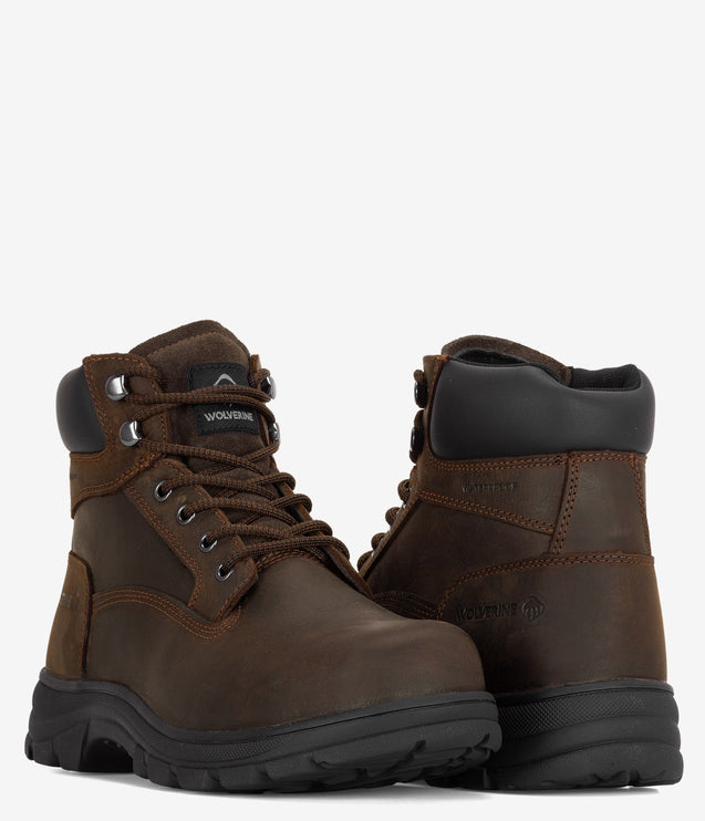 Wolverine Carlsbad 6" Steel Toe Waterproof Work Boot - Brown