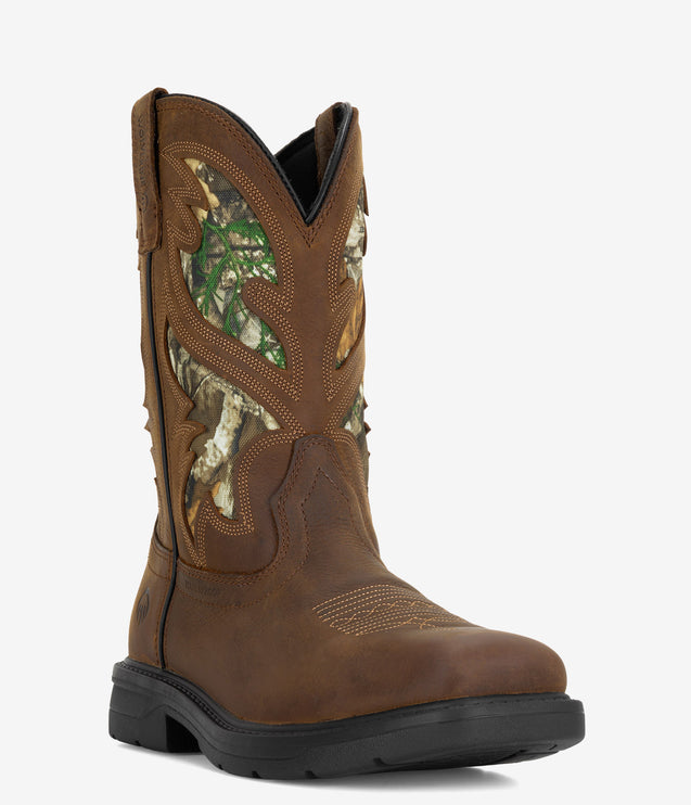 Wolverine Rancher Level Pull-On Steel-Toe Work Wellington - Brown