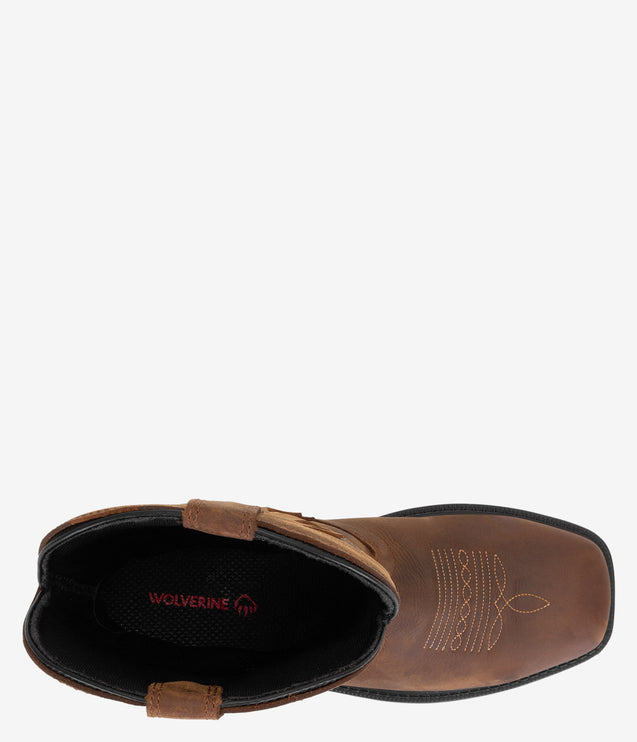 Wolverine Rancher Level Pull-On Steel-Toe Work Wellington - Brown