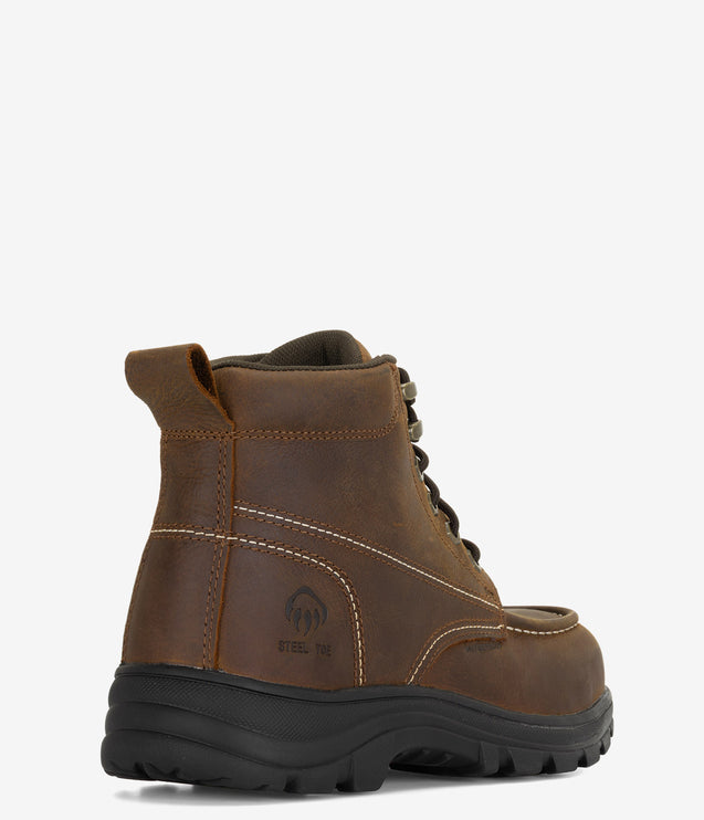 Wolverine Carlsbad 6" Moc-Toe Steel Toe Work Boot - Sudan Brown