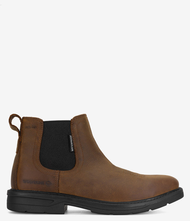 Wolverine Rancher Lever Chelsea Waterproof Work Boot - Brown