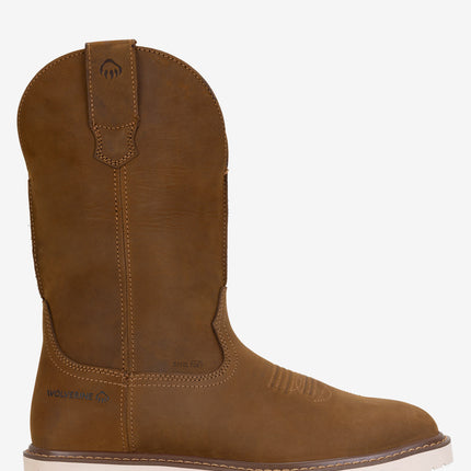 Wolverine Bronc Wedge Pull-On Steel Toe Work Wellington - Birch