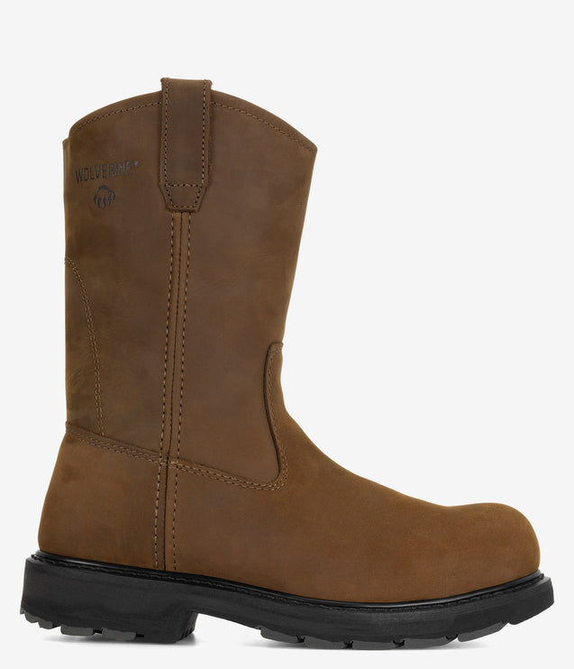Wolverine 10" Wellington Steel Toe Work Boot - Brown