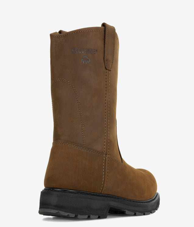 Wolverine 10" Wellington Steel Toe Work Boot - Brown