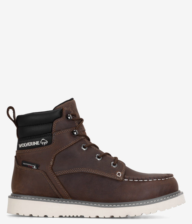 Wolverine Trade Wedge 6" Moc-Toe Waterproof Work Boot - Sudan Brown