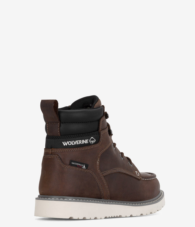 Wolverine Trade Wedge 6" Moc-Toe Waterproof Work Boot - Sudan Brown