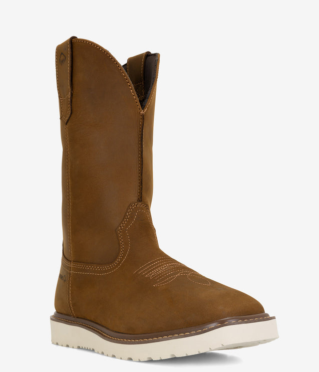 Wolverine Bronc Wedge Pull-On Work Wellington - Birch