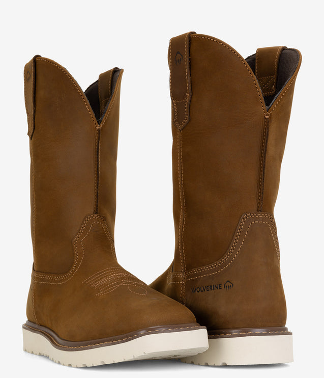 Wolverine Bronc Wedge Pull-On Work Wellington - Birch