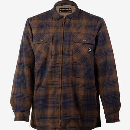 Wolverine Hastings Sherpa Lined Zip Shirt Jacket - Dark Earth