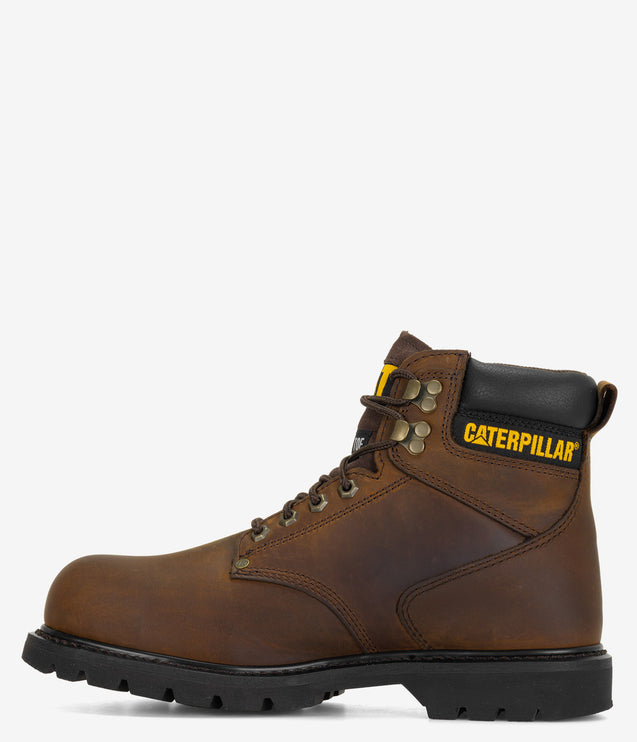 CAT Footwear Second Shift Steel Toe Waterproof Work Boot - Dark Brown