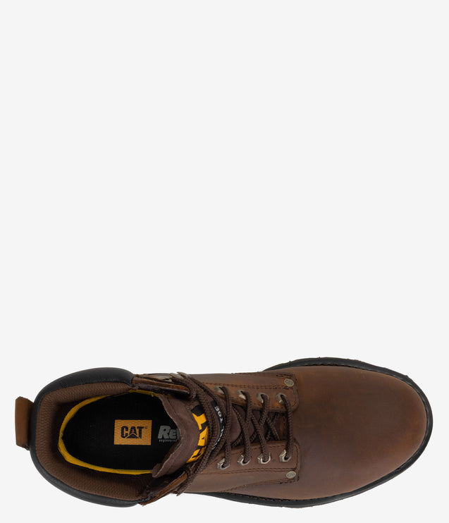 CAT Footwear Second Shift Steel Toe Waterproof Work Boot - Dark Brown