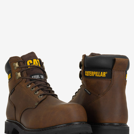 CAT Footwear Second Shift Steel Toe Waterproof Work Boot - Dark Brown