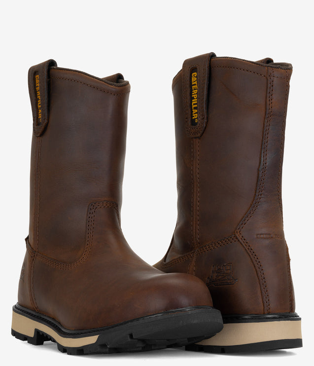 CAT Footwear 247 10" Welly Steel Toe Work Boot - Dark Brown