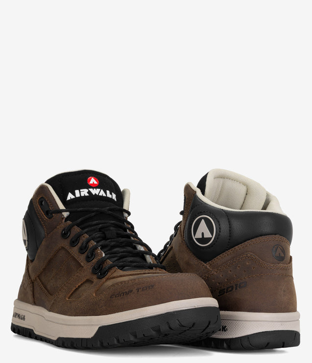 Airwalk Mongo Mid Composite Toe ESD Work Shoe - Brown