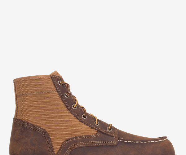Carhartt Men 6 Inch Waterproof Wedge Soft Moc Toe Work Boot Size 9 Brown Leather Carhartt 6-Inch Wedge Moc Toe Boot Red Brown – Steel Toes main image 2