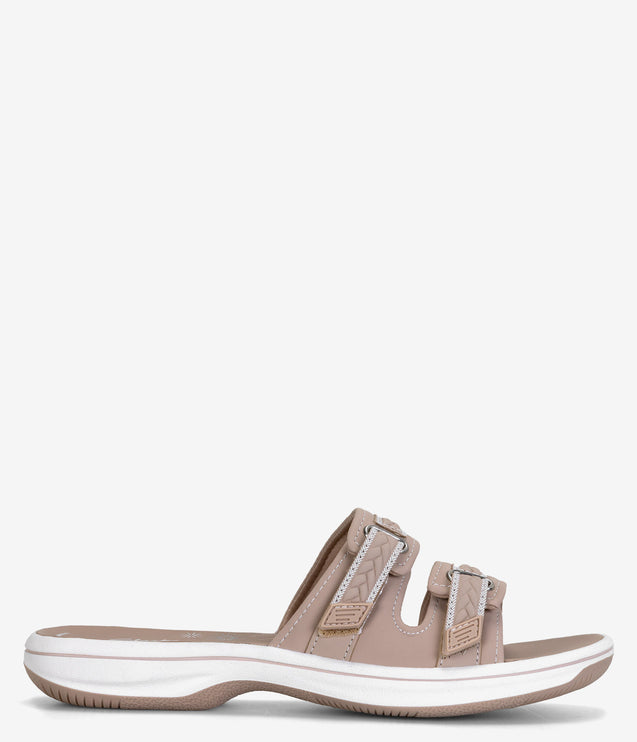 Clarks Breezey Eve Slide Sandals - Sand