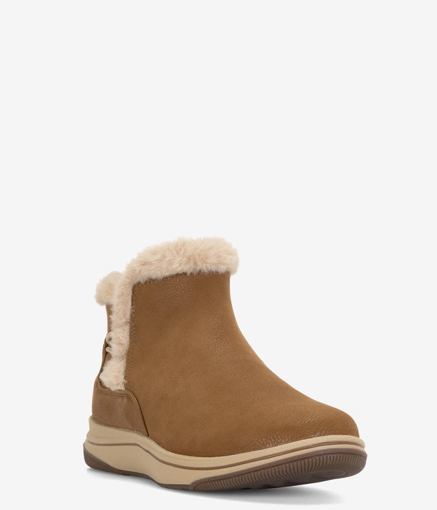 Clarks Breeze Fur Booties -Dark Tan