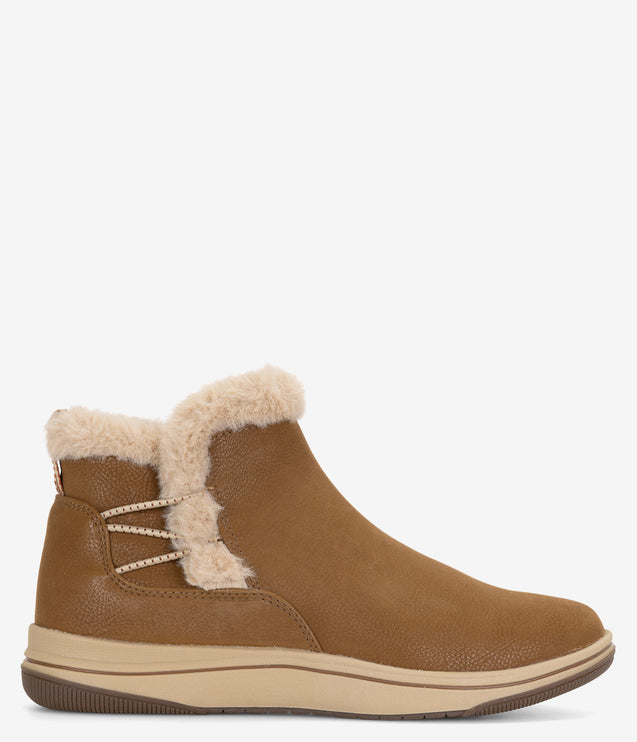 Clarks Breeze Fur Booties - Dark Tan