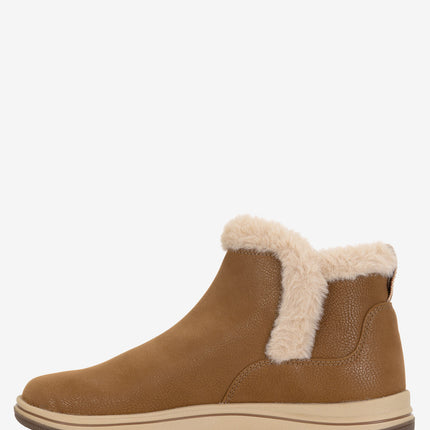 Clarks Breeze Fur Booties - Dark Tan