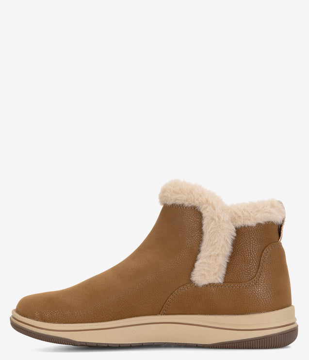 Clarks Breeze Fur Booties - Dark Tan