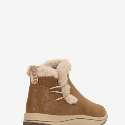 Clarks Breeze Fur Booties - Dark Tan