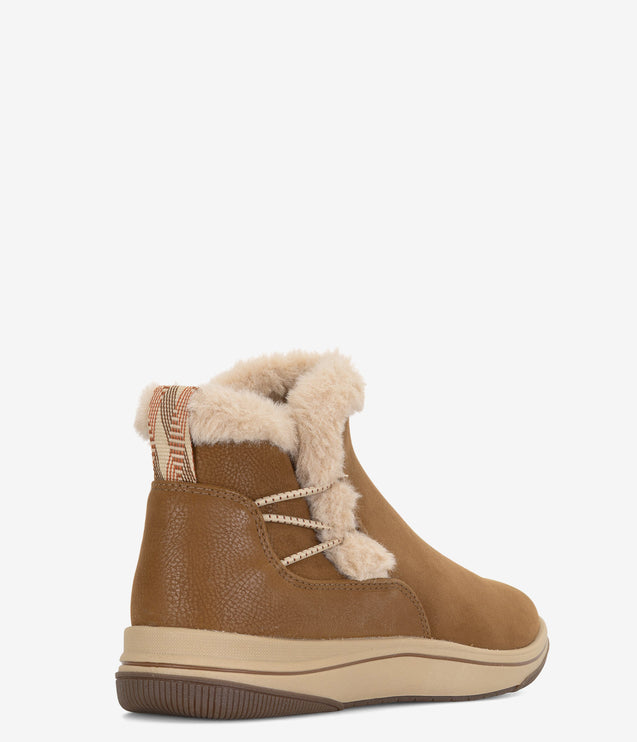 Clarks Breeze Fur Booties - Dark Tan