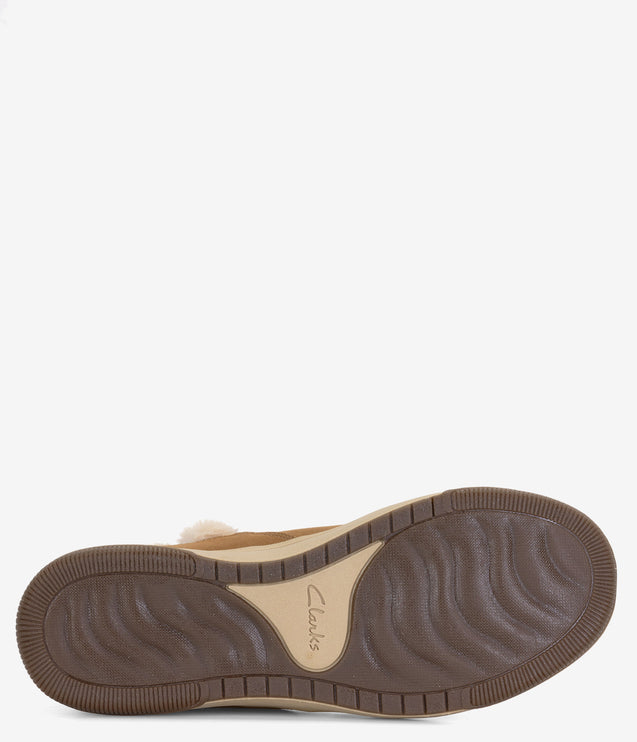 Clarks Breeze Fur Booties - Dark Tan