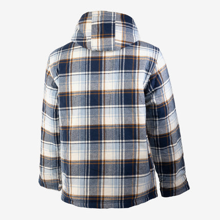CAT Apparel Hooded Flannel Shirt Jacket - Detroit Blue