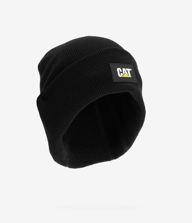 CAT Apparel Label Cuff Beanie - Black
