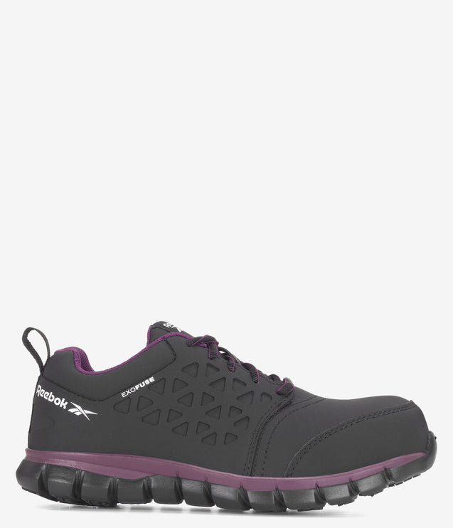 Reebok Sublite Exofuse Composite Safety Toe ESD Work Shoe - Black/Plum
