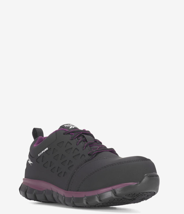 Reebok Sublite Exofuse Composite Safety Toe ESD Work Shoe - Black/Plum
