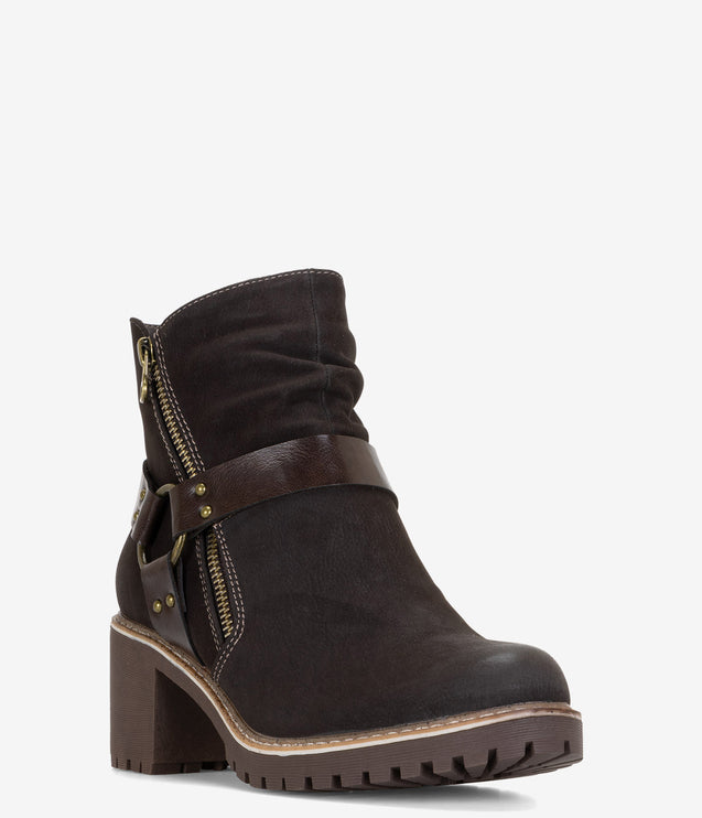 Patrizia by Spring Step Firewood Booties - Chocolate Brown