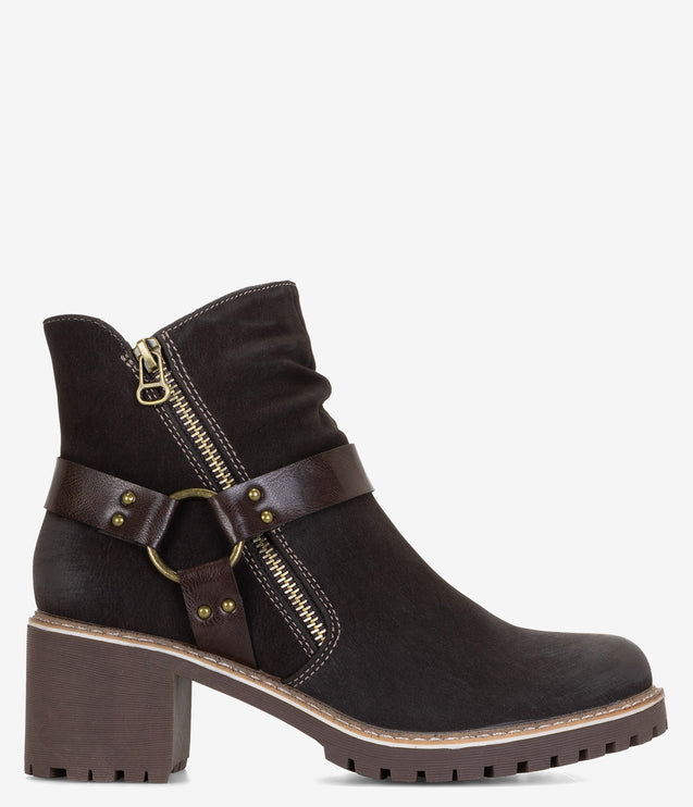 Patrizia by Spring Step Firewood Booties - Chocolate Brown