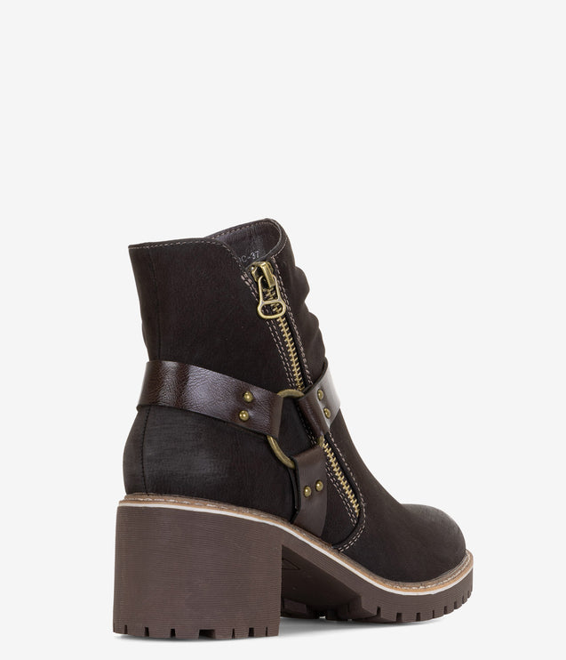 Patrizia by Spring Step Firewood Booties - Chocolate Brown