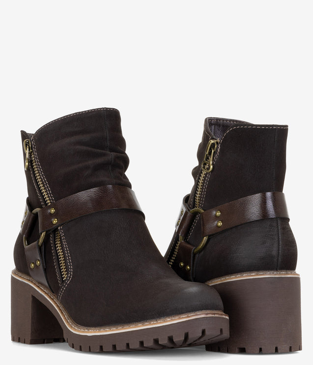 Patrizia by Spring Step Firewood Booties - Chocolate Brown